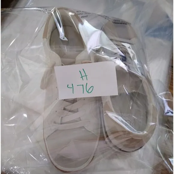 [H476] DV by Dolce Vita White and Tan Sneakers, Size 8