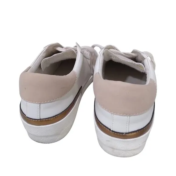 [H476] DV by Dolce Vita White and Tan Sneakers, Size 8