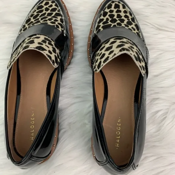 Halogen Animal Print Calf Hair “Emily” Loafer