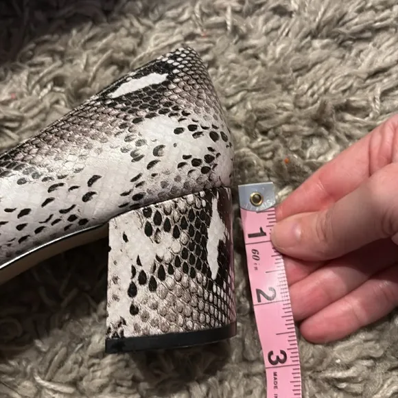 Halogen Women's Python Print Leather Heeled Loafers Size 7.5