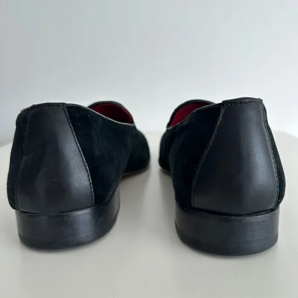 Hand Made Velvet Loafers Mens 44 Velour Leather Slippers Embroidery