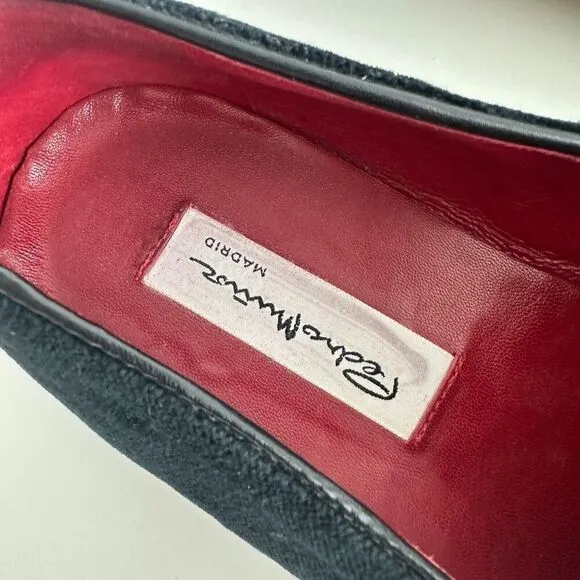 Hand Made Velvet Loafers Mens 44 Velour Leather Slippers Embroidery