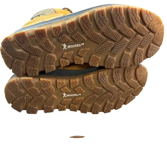Hanwag Men's Leather Hiking Boots Size 9.5 US Michelin Sole Padded Collar.