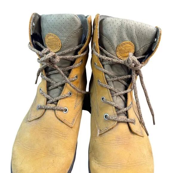 Hanwag Men's Leather Hiking Boots Size 9.5 US Michelin Sole Padded Collar.