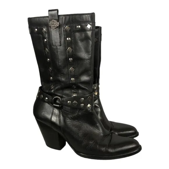 Harley-Davidson ladies strut leather Boots 12&quot; height size 8.5