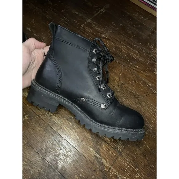 Harley Davidson Women’s Black Heeled Leather Riding Boots USED size 8