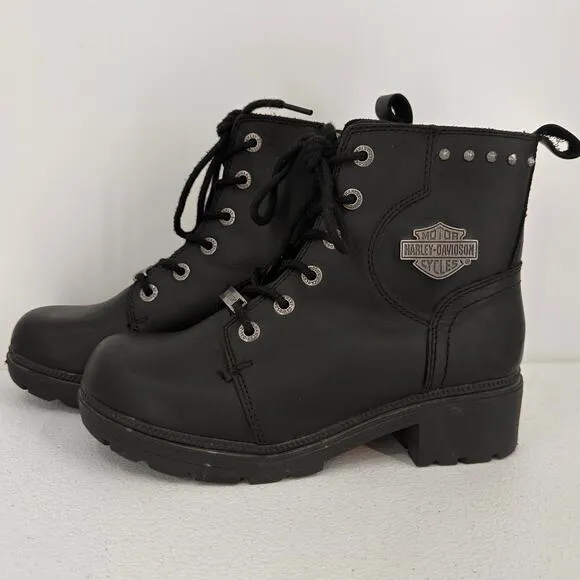 Harley-Davidson Women's Cynwood 5-Inch Black Riding Boots Size 8