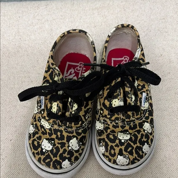 Hello kitty, leopard print, vans sneakers
