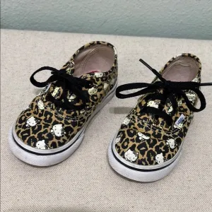 Hello kitty, leopard print, vans sneakers