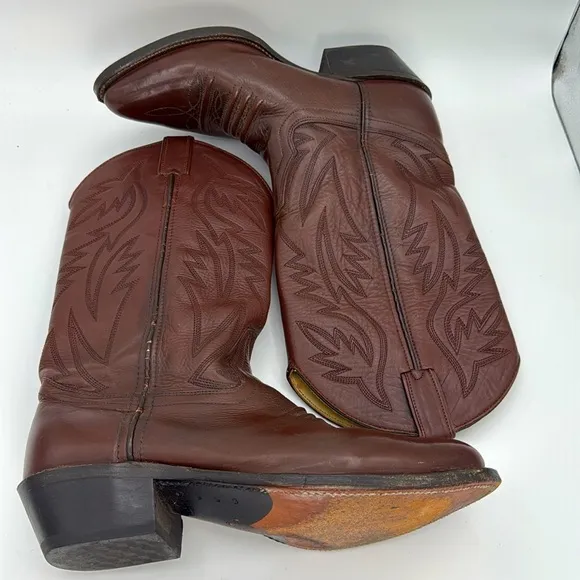 HERITAGE WEST - Vintage Cowboy Brown leather Rodeo western boots USA size‎ 8D