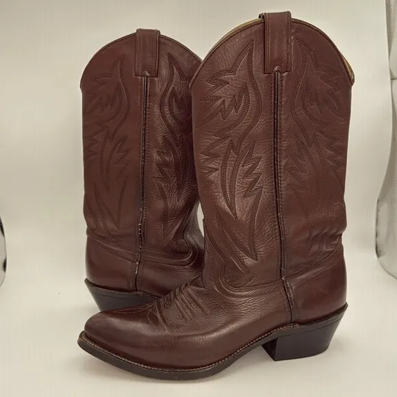 HERITAGE WEST - Vintage Cowboy Brown leather Rodeo western boots USA size‎ 8D