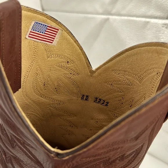 HERITAGE WEST - Vintage Cowboy Brown leather Rodeo western boots USA size‎ 8D
