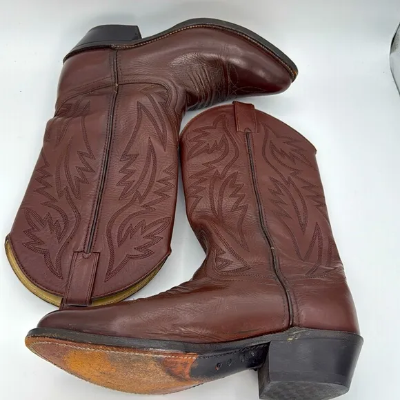 HERITAGE WEST - Vintage Cowboy Brown leather Rodeo western boots USA size‎ 8D