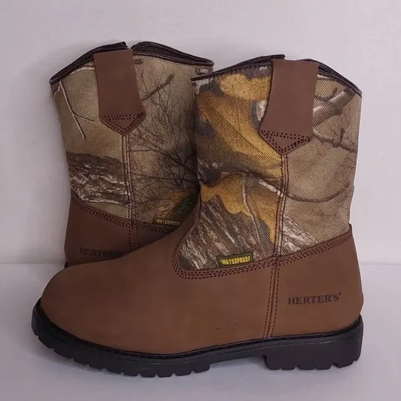 'HERTER'S' LEATHER CAMO YOUTH HUNTING BOOTS