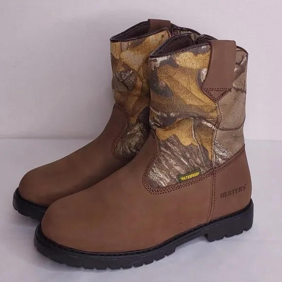 'HERTER'S' LEATHER CAMO YOUTH HUNTING BOOTS
