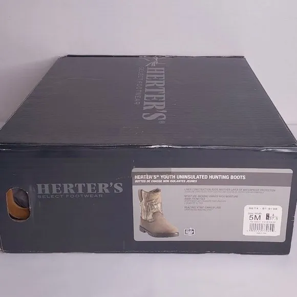 'HERTER'S' LEATHER CAMO YOUTH HUNTING BOOTS