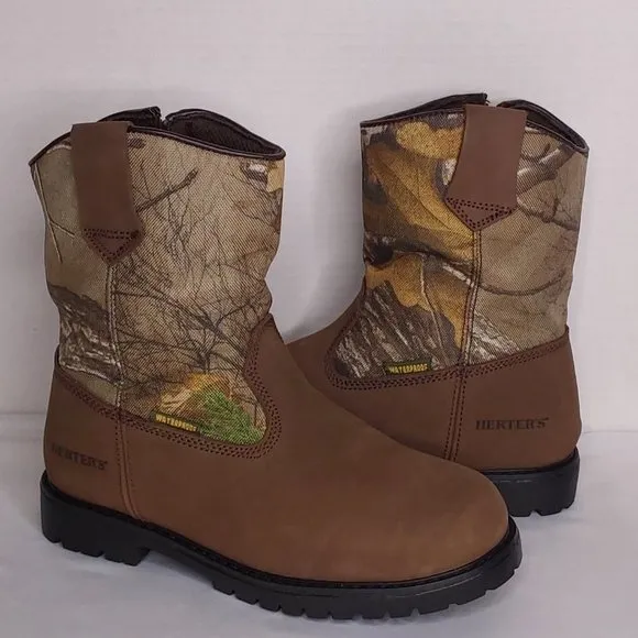 'HERTER'S' LEATHER CAMO YOUTH HUNTING BOOTS