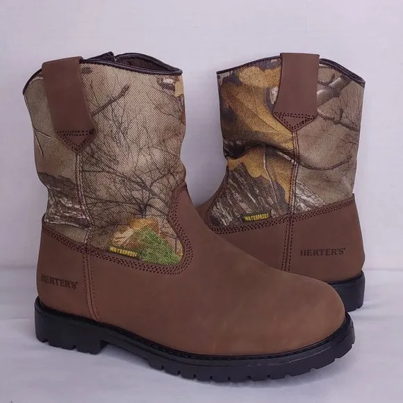 'HERTER'S' LEATHER CAMO YOUTH HUNTING BOOTS