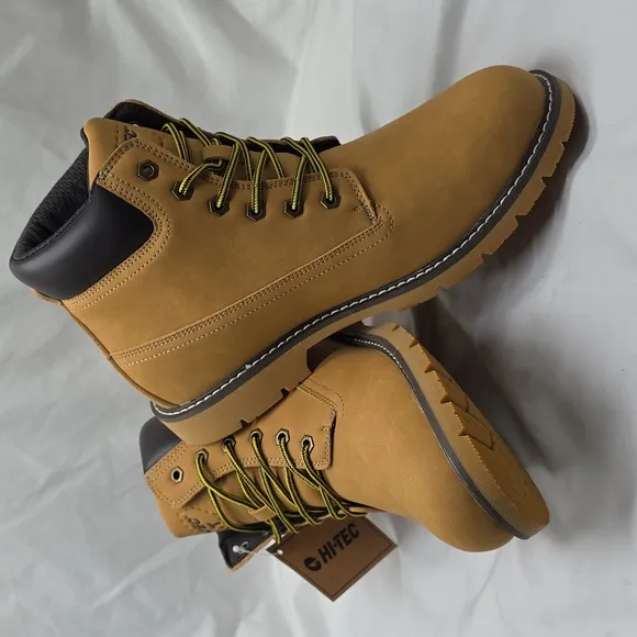 HI-TEC REZNOR 6 IN SOFT TOE DURABLE GRIP TAN BLACK WORK BOOTS NEW IN BOX MENS 12