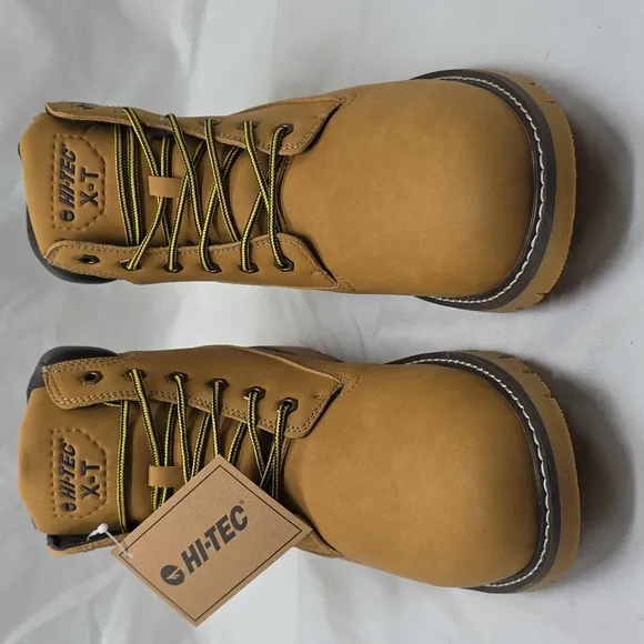 HI-TEC REZNOR 6 IN SOFT TOE DURABLE GRIP TAN BLACK WORK BOOTS NEW IN BOX MENS 12