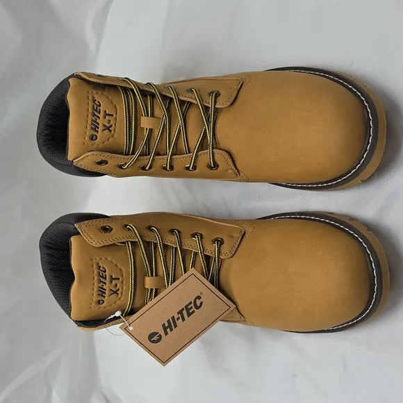 HI-TEC REZNOR 6 IN SOFT TOE DURABLE GRIP TAN BLACK WORK BOOTS NEW IN BOX MENS 12