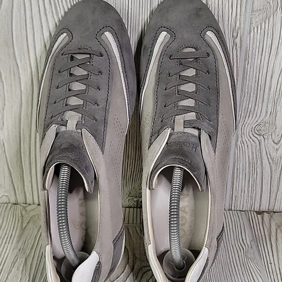 Hogan Olympia Grey Suede Sneakers Mens Size 9