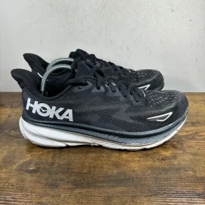 Hoka‎ Clifton 9 Black White 1127895 BWHT Shoes Sneakers Men's Size 11.5 D