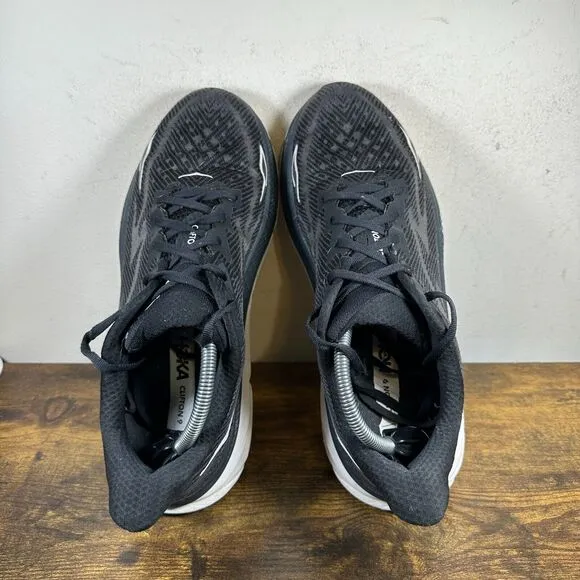 Hoka‎ Clifton 9 Black White 1127895 BWHT Shoes Sneakers Men's Size 11.5 D