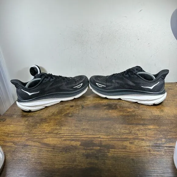 Hoka‎ Clifton 9 Black White 1127895 BWHT Shoes Sneakers Men's Size 11.5 D