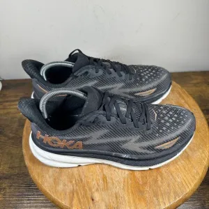 Hoka Clifton 9 Black White Shoes Sneakers Women's Size 9 B 1127896‎ BCPPR