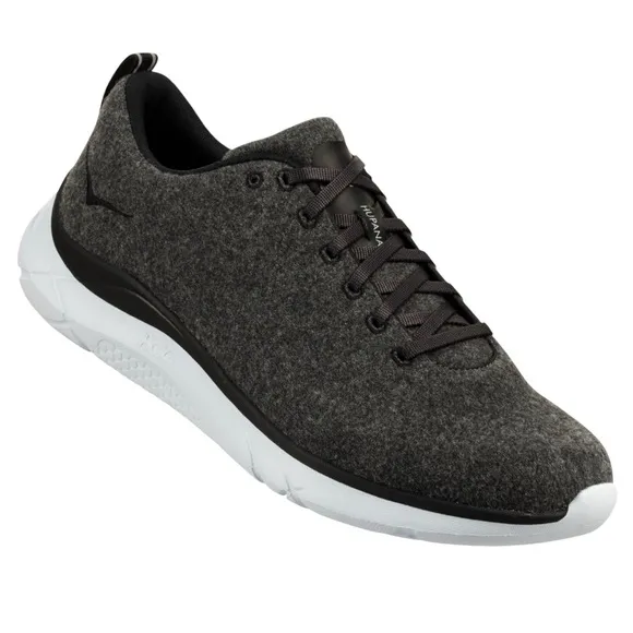 HOKA MEN'S Hupana Flow Wool Versatile Sneakers Size 9.5 Dark Grey