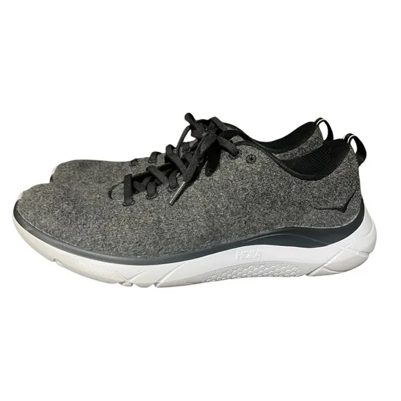 HOKA MEN'S Hupana Flow Wool Versatile Sneakers Size 9.5 Dark Grey