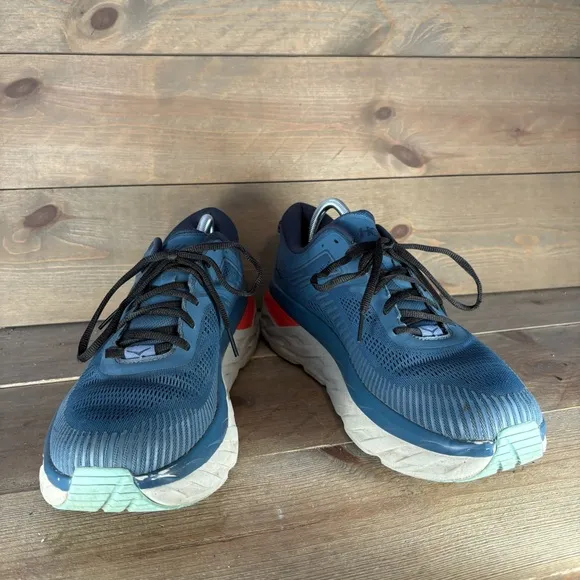 hoka one bondi 7 mens size 12 shoes blue athletic running sneakers