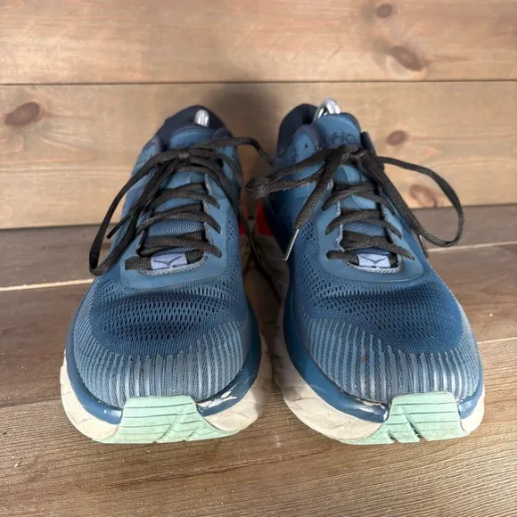 hoka one bondi 7 mens size 12 shoes blue athletic running sneakers