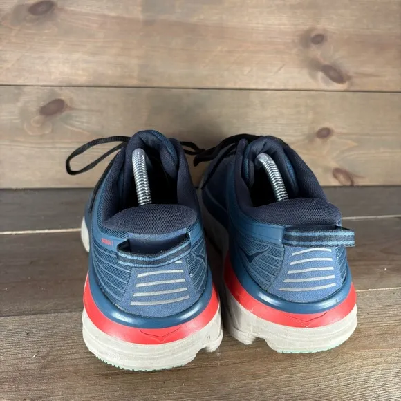 hoka one bondi 7 mens size 12 shoes blue athletic running sneakers