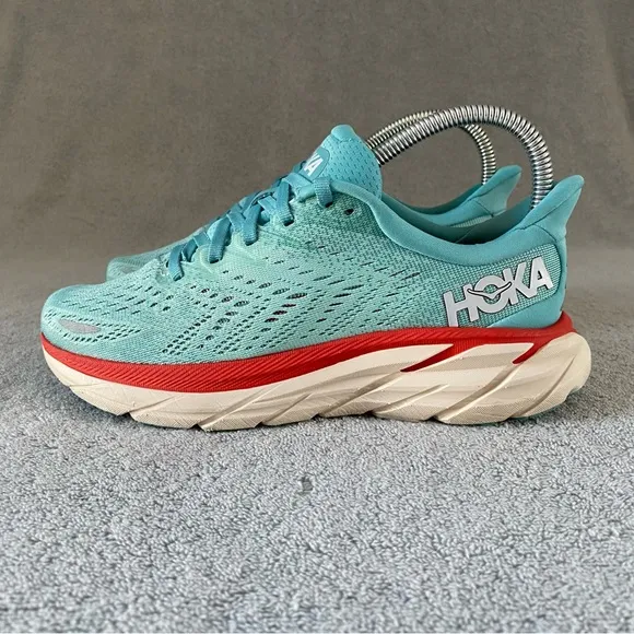 Hoka One One Shoes Womens 5 Blue Clifton 8 Running Athletic Sneakers 1119394