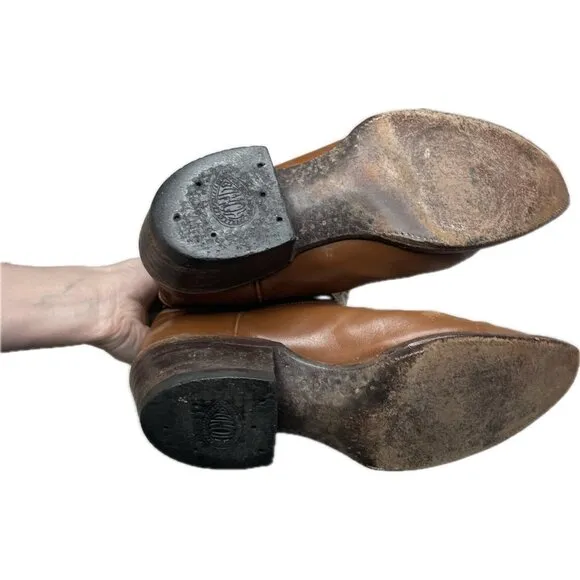HONDO BROWN WESTERN Men’s BOOTS Genuine Leather 9D