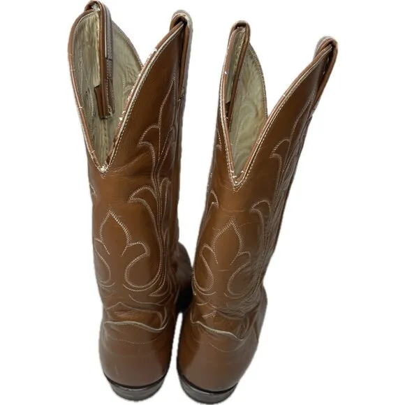 HONDO BROWN WESTERN Men’s BOOTS Genuine Leather 9D