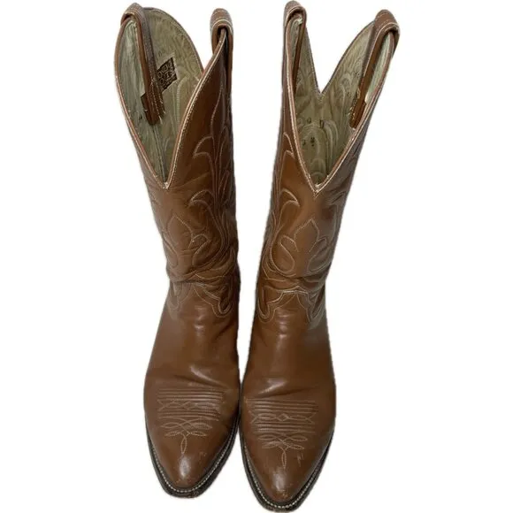 HONDO BROWN WESTERN Men’s BOOTS Genuine Leather 9D