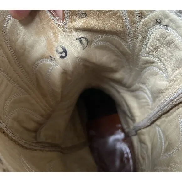 HONDO BROWN WESTERN Men’s BOOTS Genuine Leather 9D