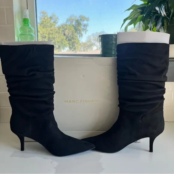 ♥️⚜️HOST PICK ♥️⚜️Marc Fisher Manya Faux Suede Pull On Slouch Mid Calf Boots