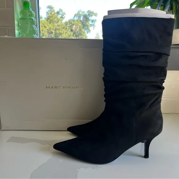 ♥️⚜️HOST PICK ♥️⚜️Marc Fisher Manya Faux Suede Pull On Slouch Mid Calf Boots