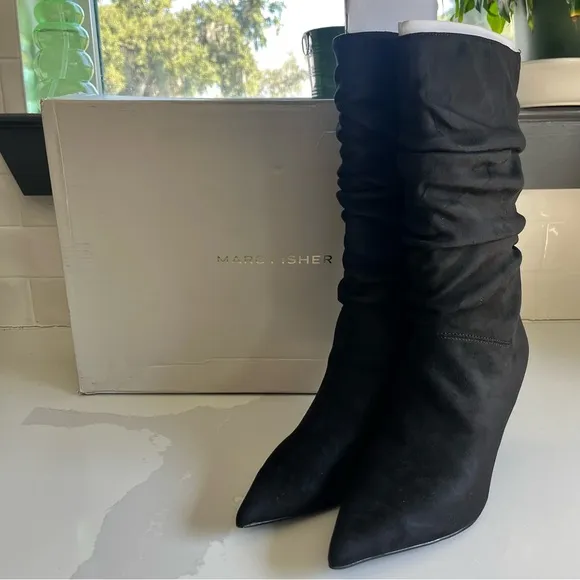 ♥️⚜️HOST PICK ♥️⚜️Marc Fisher Manya Faux Suede Pull On Slouch Mid Calf Boots