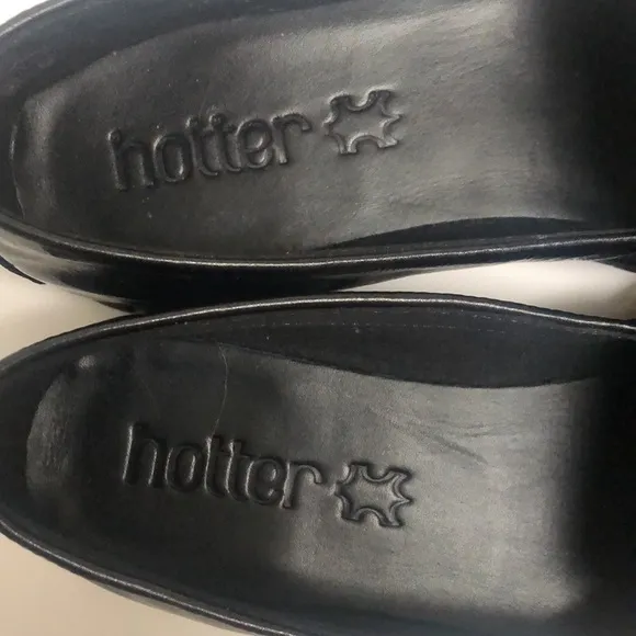 Hotter black patent leather loafers!!