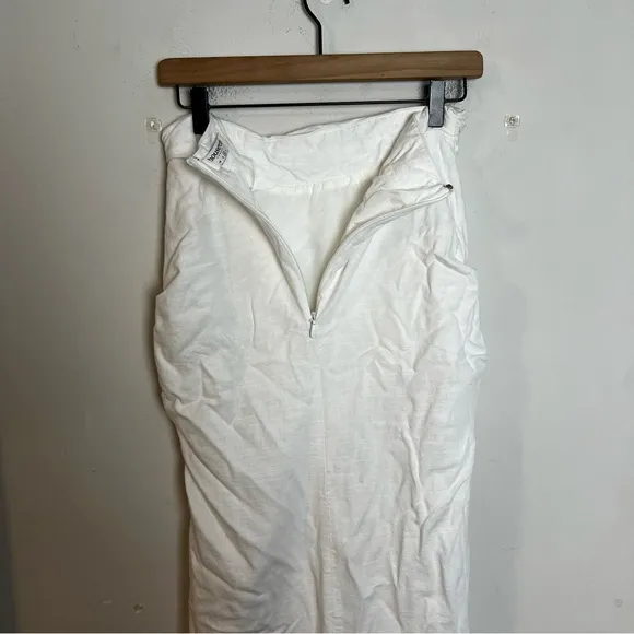 HOUSE OF CB- Jada Maxi Wrap Skirt White Linen Summer Classic Silhouette Poolside