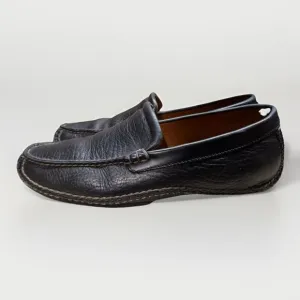 H.S. HS Trask Mens Size 9.5M Black Pebbled Leather Brazil Driving Shoes Loafers