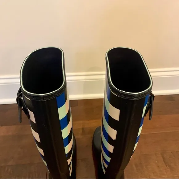 Hunter Original Tall Gingham Waterproof Rain Boots Women Size 5