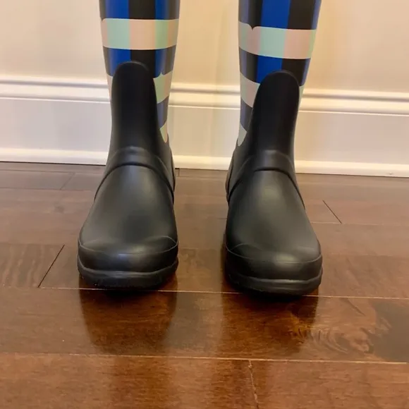 Hunter Original Tall Gingham Waterproof Rain Boots Women Size 5