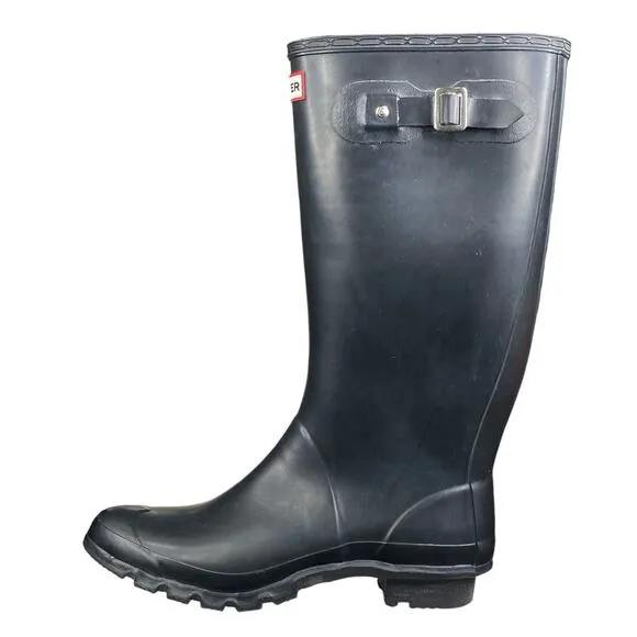 Hunter Unisex Huntress Black Waterproof Rain Boots Size M 9 W 10