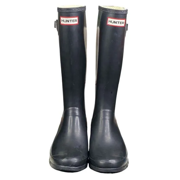Hunter Unisex Huntress Black Waterproof Rain Boots Size M 9 W 10